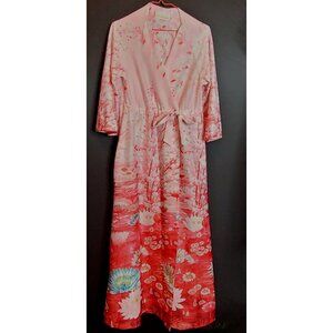 Vintage Caftan Mumu Lounge House Dress Robe Nightgown TV Loungers Polyester Med